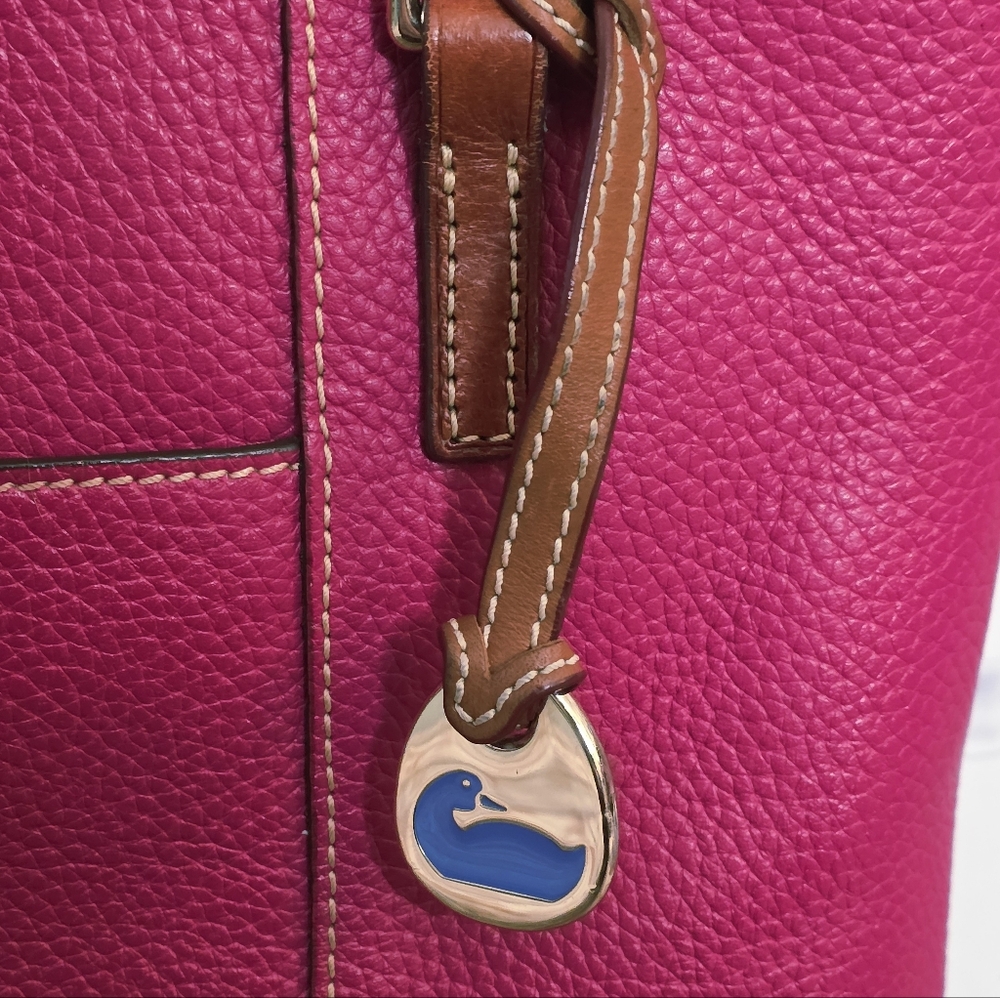 Dooney & Bourke Raspberry Red Leather Tote with Accessories - Picture 5 of 7